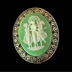 Vintage Cameo Brooch of Three Graces from W Germany